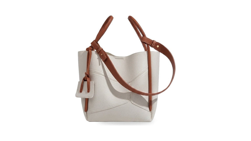 Totes: Lucca vegan leather tote in Amalfi White