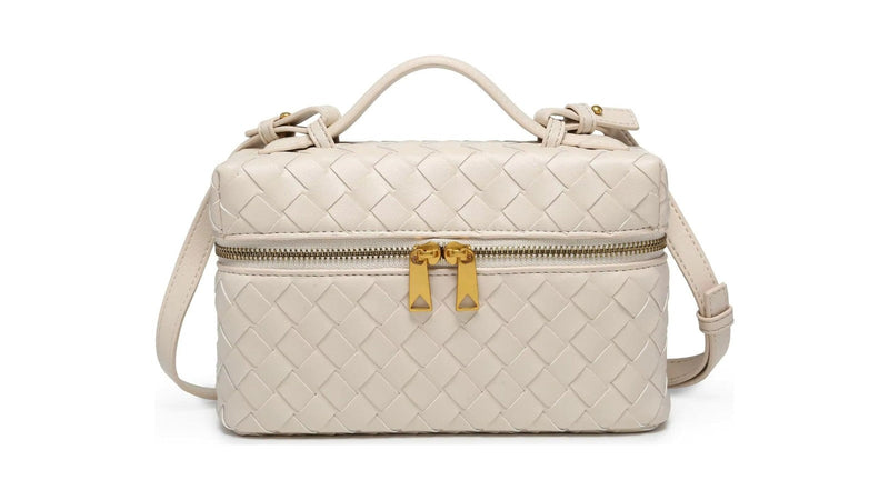 Crossbody Bags: Liv small vegan leather crossbody in Champagne Cream