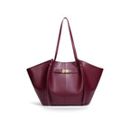 Aurora winged vegan leather tote bag in Bordeaux Velvet