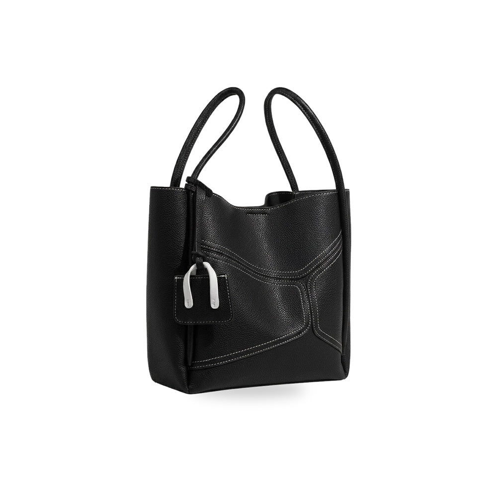 Lucca vegan leather everyday tote in Milano Midnight