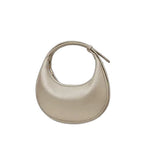 Selene crescent shoulder bag in vegan leather, Desert Linen