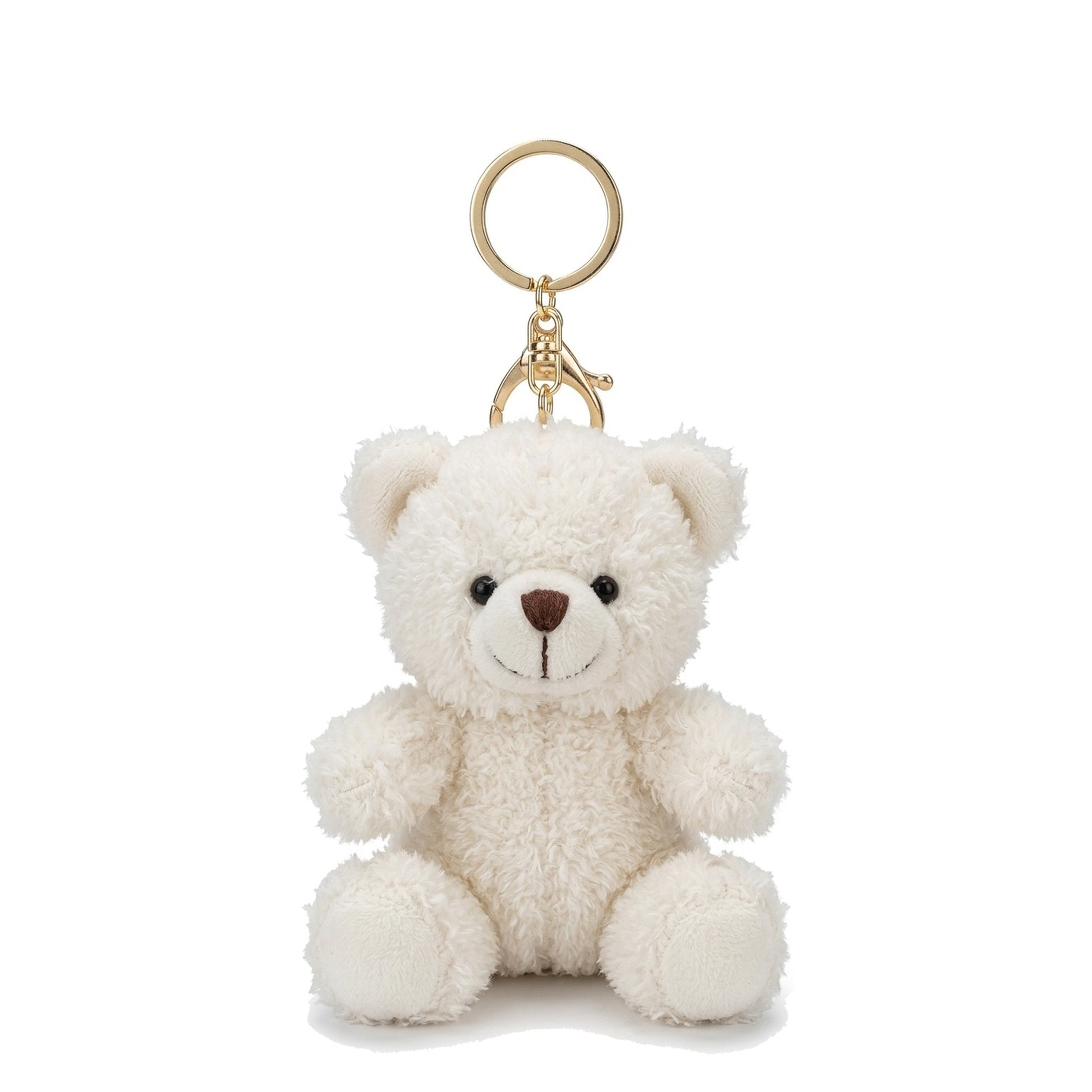 Teddy Charm plush teddy bear bag charm in Amalfi White