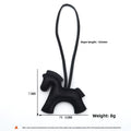 Pony Charm vegan leather bag charm measurements: 73 x 79.5 mm, 165 mm with rope